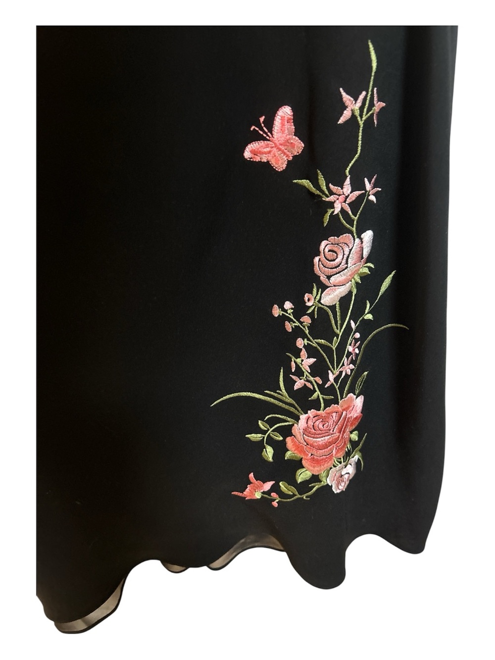 Women’s Black Embroidered Butterfly & Floral Dress Size 20W Fairycore Whimsygoth - Picture 2 of 7